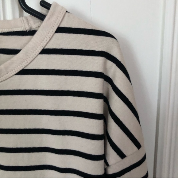 H&M Oversized Cotton Nautical Striped Long Sleeve Minidress Medium - Picture 1 of 6